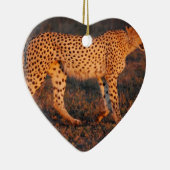 Cheetah Zuid-Afrika op Sunset Keramisch Ornament (Rechts)