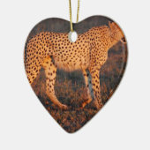 Cheetah Zuid-Afrika op Sunset Keramisch Ornament (Links)