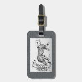 Cheetahs Fine Art Grey Faux Leather Bagagelabel (Voorkant verticaal)