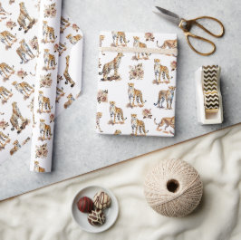 Cheetahs Floral Cadeaupapier