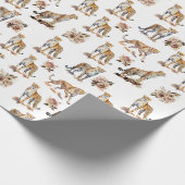 Cheetahs Floral Cadeaupapier (Hoek)