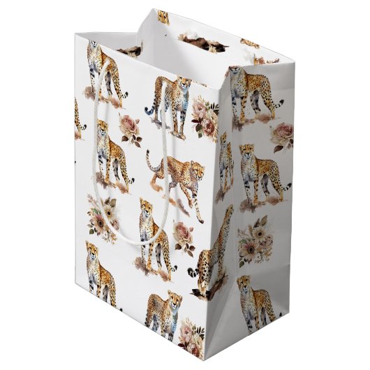Cheetahs Floral Medium Cadeauzakje (Achterkant Gekanteld)
