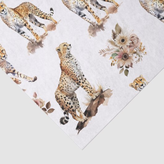 Cheetahs Floral Tissuepapier (Detail)
