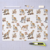 Cheetahs Floral Tissuepapier (Craft)