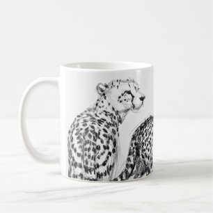 Cheetahs op de Savannah Wraparound Black & White Koffiemok