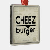 Cheezburger Logo (zwart) Metalen Ornament (Rechts)