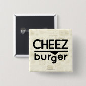 Cheezburger Logo (zwart) Vierkante Button 5,1 Cm (Voorkant /achterkant)