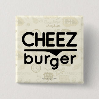 Cheezburger Logo (zwart) Vierkante Button 5,1 Cm