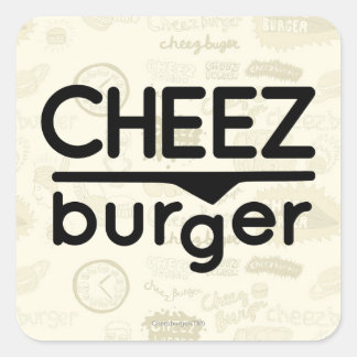 Cheezburger Logo (zwart) Vierkante Sticker