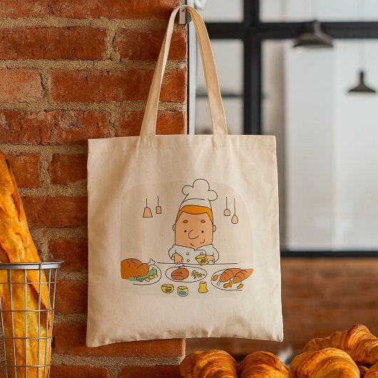 Chef aan het werk tote bag