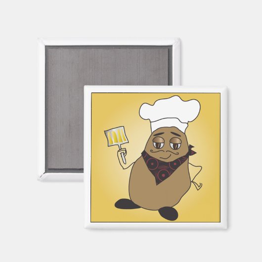 Chef-aardappelmagneet Magneet (Voorkant / Achterkant)
