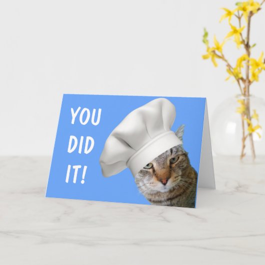 Chef Afstuderen Cute Kaart (Gele Bloem)