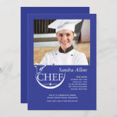 Chef Afstuderen Fotouitnodiging Kaart (Voorkant / Achterkant)