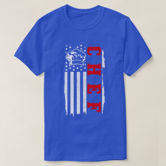 Chef American Flag Patriotic Cook Cooking BBQ Gril T-shirt (Design voorkant)