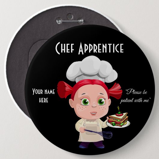 Chef Apprentice, 6-inch ronde Button (Voorkant /achterkant)