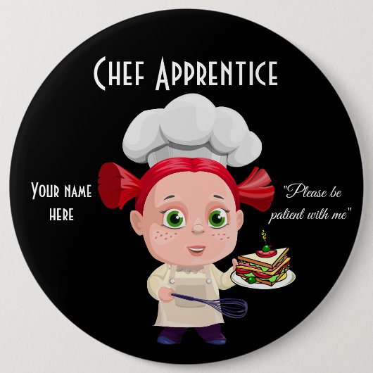 Chef Apprentice, 6-inch ronde Button (Voorkant)