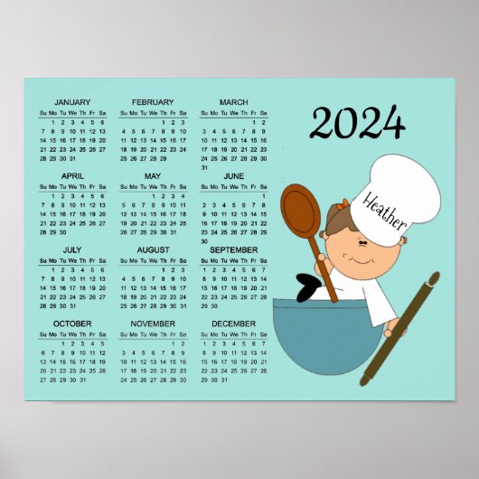 Chef Baker Design 2024 Agenda Poster (Voorkant)