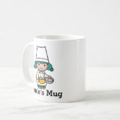 Chef/Baker Girl bij het koken van Schorten Koffiemok (Voorkant links)