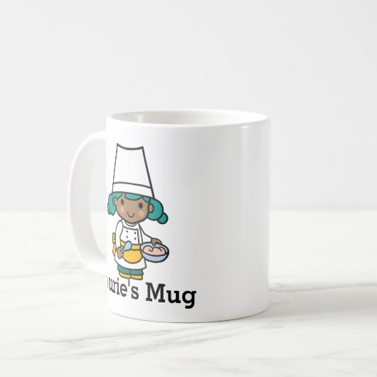 Chef/Baker Girl in Apron-kookkunst Koffiemok (Voorkant links)