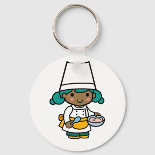Chef/Baker Girl in Apron-kookkunst Sleutelhanger