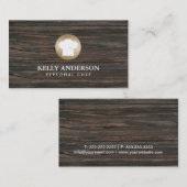 Chef Bakery Catering Gold Logo Wood Modern Visitekaartje (Voorkant / Achterkant)