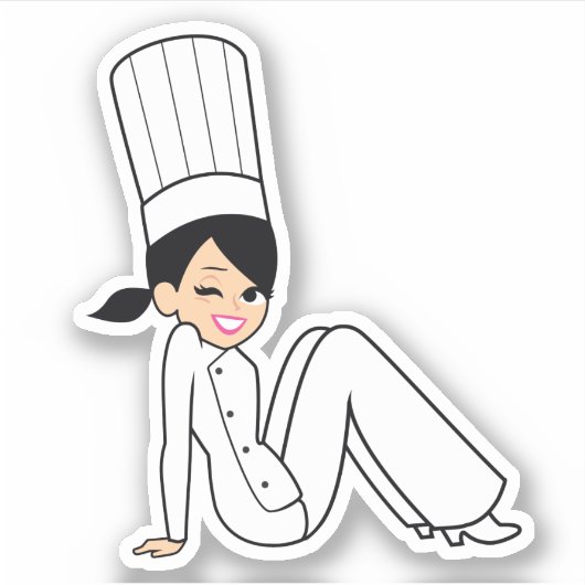 Chef Bakery Girl Sticker (Voorkant)