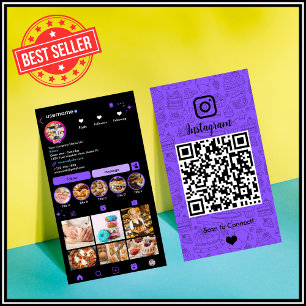 Chef Bakery Instagram Paarse Gebak Catering QR Visitekaartje