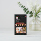 Chef Bakery Instagram Rood Gebak Caterer QR Visitekaartje (Staand voorkant)