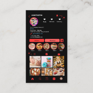 Chef Bakery Instagram Rood Gebak Caterer QR Visitekaartje