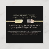 Chef bakkerij catering bedankt vierkante visitekaartje (Achterkant)