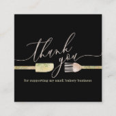 Chef bakkerij catering bedankt vierkante visitekaartje (Voorkant)