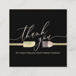 Chef bakkerij catering bedankt vierkante visitekaartje
