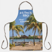 Chef BBQ Caribbean Beach Barbecue Personalize Schort (Voorkant)