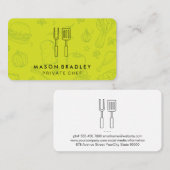 Chef | BBQ-kokersoftware | Voedselpatroon Visitekaartje (Voorkant / Achterkant)