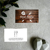 Chef | BBQ-koking | Achtergrond hout Visitekaartje