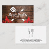 Chef | BBQ-koking | Hout | Brandbestrijding Visitekaartje (Voorkant / Achterkant)