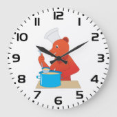 Chef Beer Kooksoep Leuke Dierlijke Keuken Grote Klok (Voorkant)