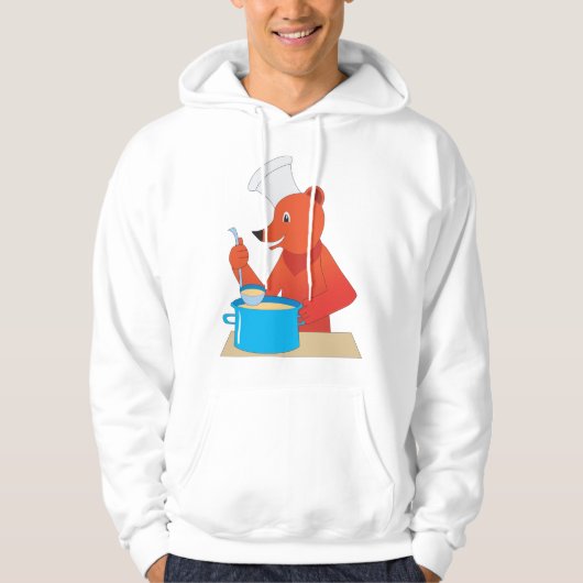 Chef Beer Kooksoep Leuke Dierlijke Keuken Hoodie (Voorkant)