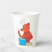 Chef Beer Kooksoep Leuke Dierlijke Keuken Papieren Bekers (Voorkant)