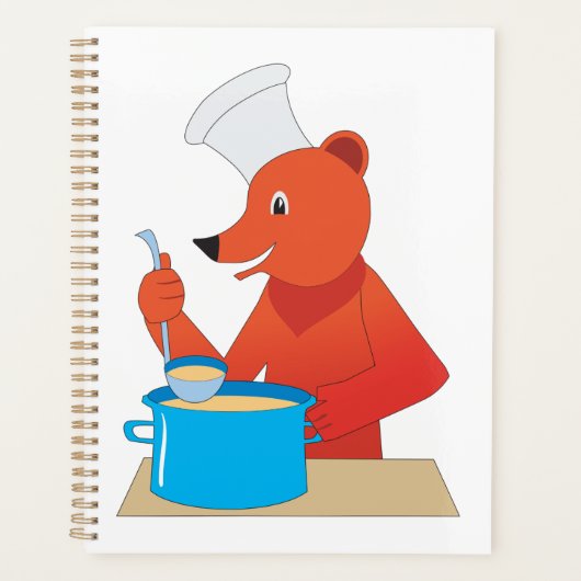 Chef Beer Kooksoep Leuke Dierlijke Keuken Planner (Voorkant)