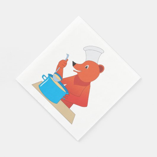 Chef Beer Kooksoep Leuke Dierlijke Keuken Servet (Hoek)