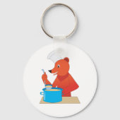Chef Beer Kooksoep Leuke Dierlijke Keuken Sleutelhanger (Voorkant)