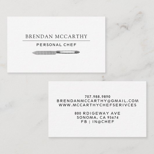 Chef bestekken Logo Chef Services Visitekaartje (Voorkant / Achterkant)