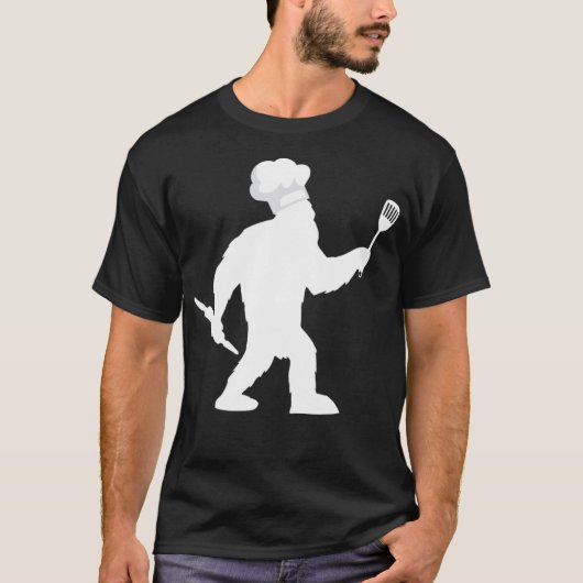Chef Bigfoot Chef Cook bake kookhartslag T-shirt (Voorkant)