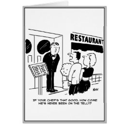 Chef bij restaurant nooit op televisie cartoon