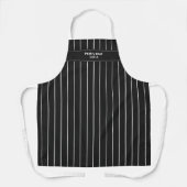 Chef Black en White Stripes Schort (Voorkant)