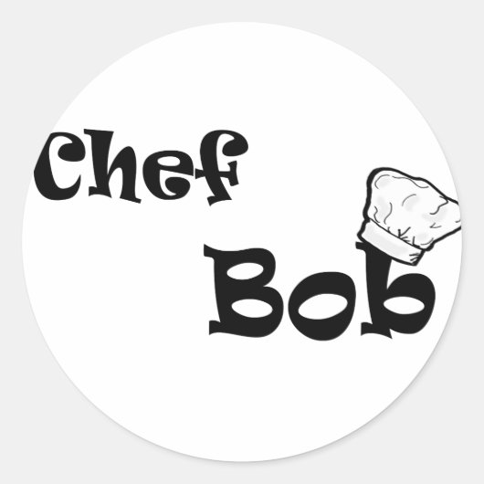 Chef Bob Ronde Sticker (Voorkant)