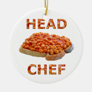 Chef-bonen in toast keramisch ornament
