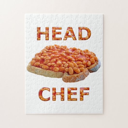 Chef-bonen in toast legpuzzel (Verticaal)