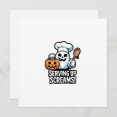 Chef Boo – Spooky Cute Halloween Ghost Spoon Kaart (Voorkant / Achterkant)